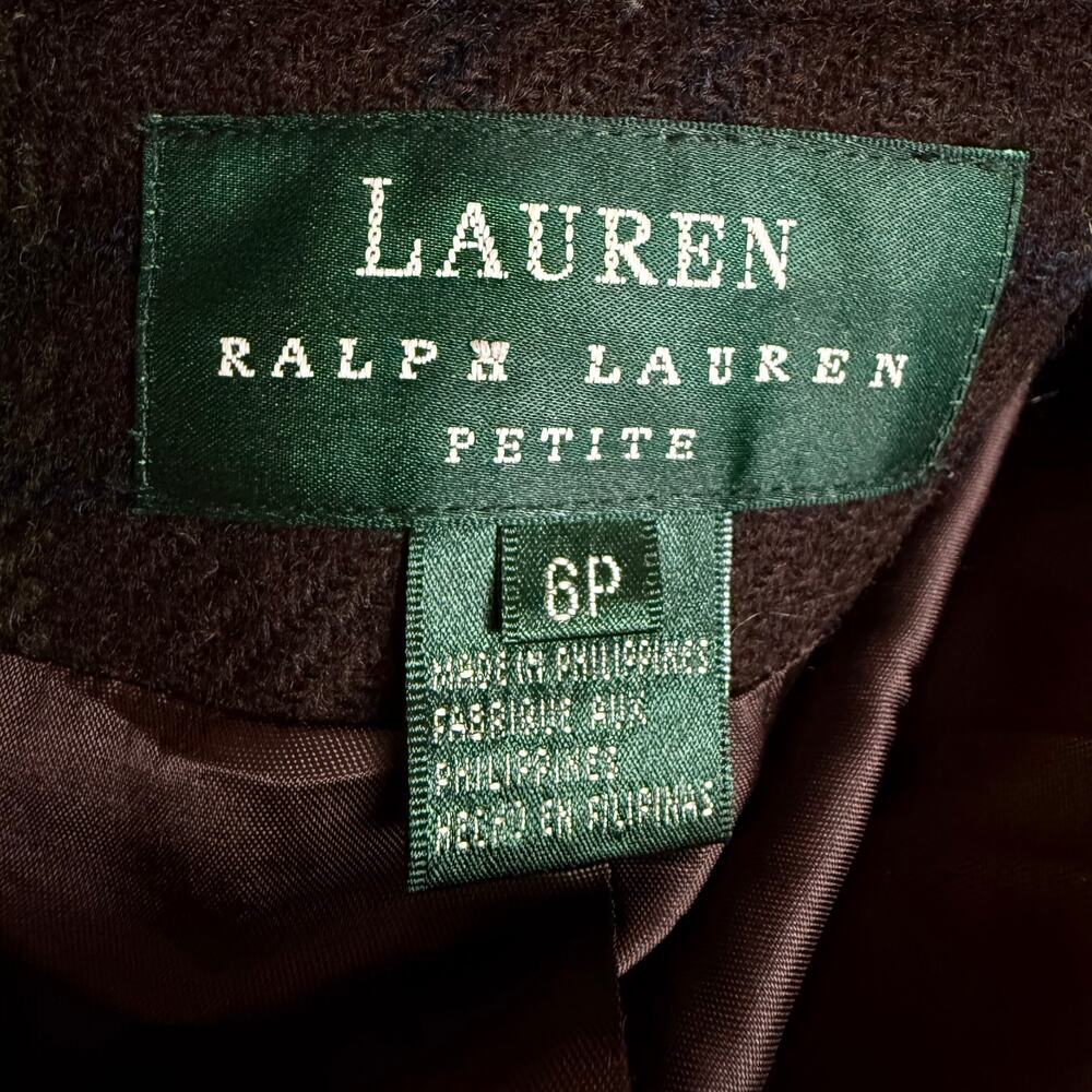 LAUREN RALPH LAUREN Vintage 100% Wool Plaid Blazer Size 6P Fully Lined - Picture 10 of 12